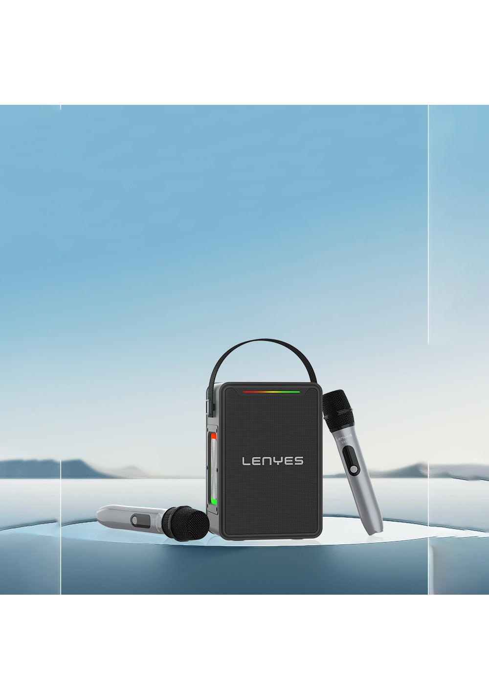 Lenyes S857 RGB Işıklı Çift Mikrofonlu Taşınabilir TWS Bluetooth Speaker Hoparlör v5.3