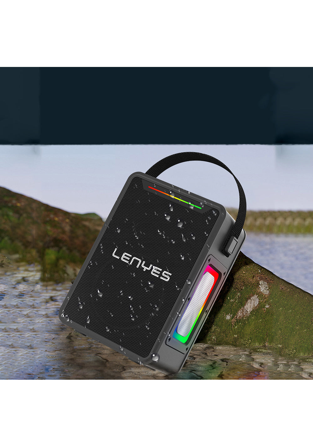 Lenyes S857 RGB Işıklı Çift Mikrofonlu Taşınabilir TWS Bluetooth Speaker Hoparlör v5.3