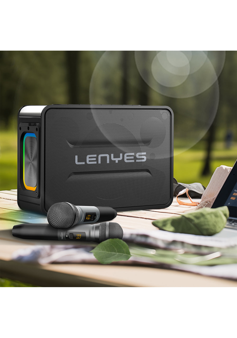 Lenyes S859 RGB Işıklı Çift Mikrofonlu TWS Bluetooth Speaker Hoparlör v5.3