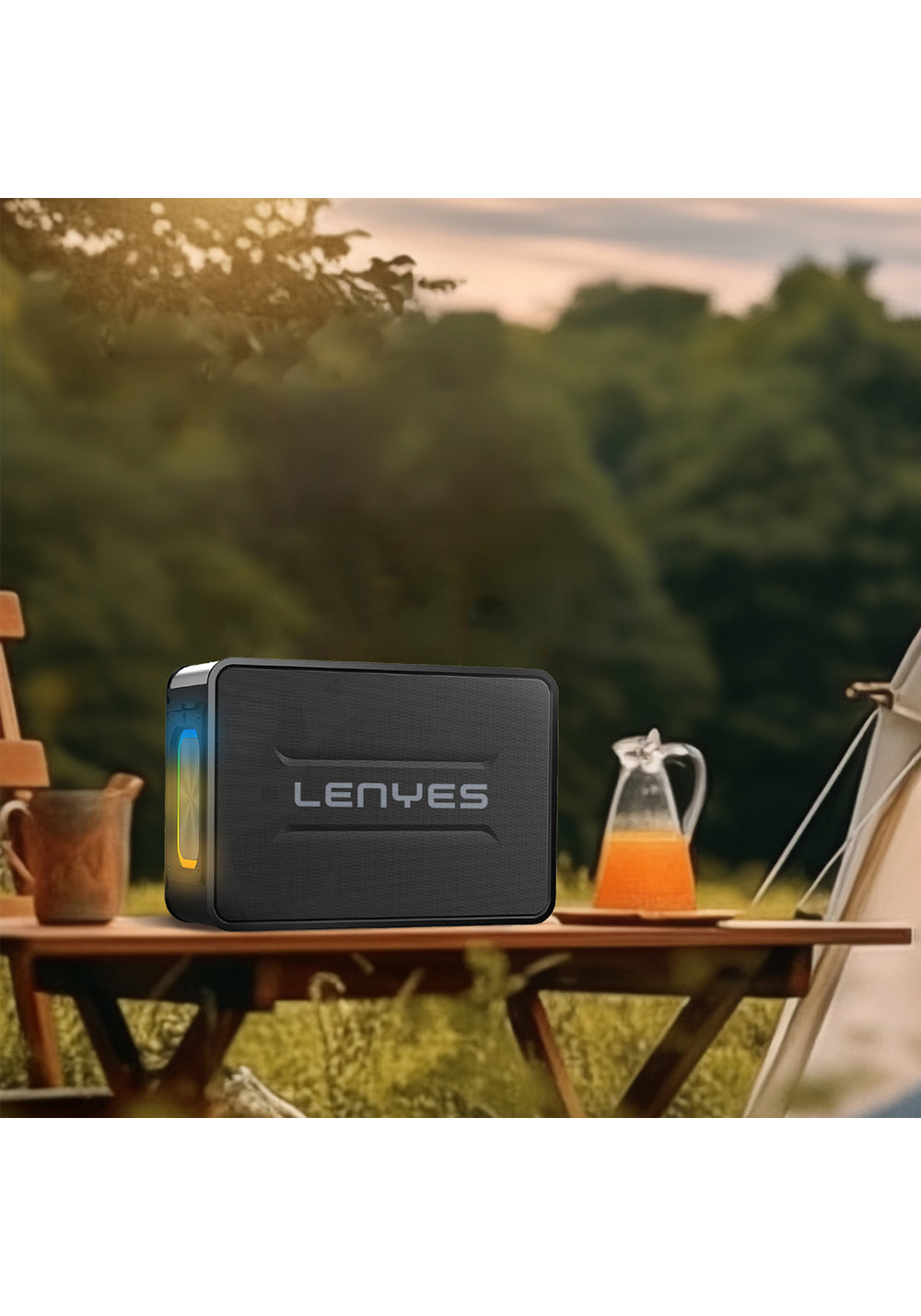 Lenyes S859 RGB Işıklı Çift Mikrofonlu TWS Bluetooth Speaker Hoparlör v5.3