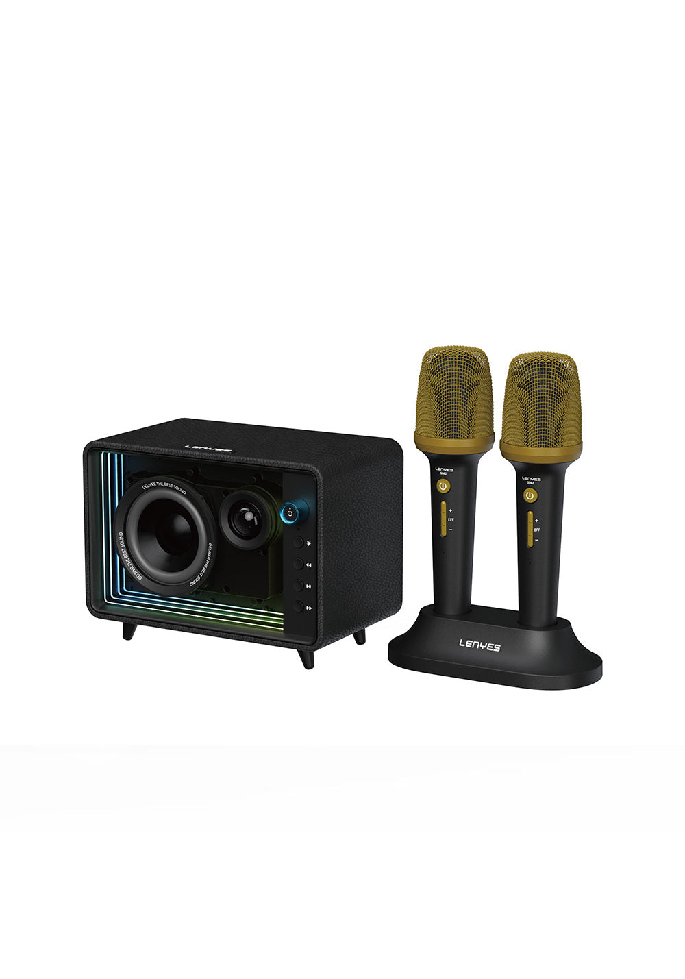 Lenyes S862 Su Geçirmez Mikrofonlu Çoklu Giriş Karaoke Bluetooth Hoparlör v5.3 120W
