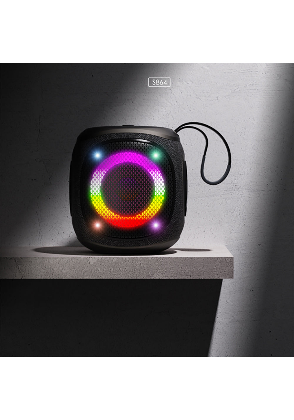 Lenyes S864 RGB Işıklı Taşınabilir TWS Bluetooth Speaker Hoparlör v5.3