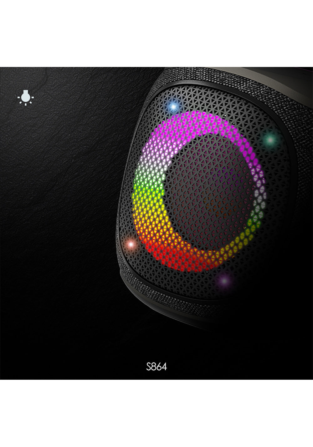 Lenyes S864 RGB Işıklı Taşınabilir TWS Bluetooth Speaker Hoparlör v5.3