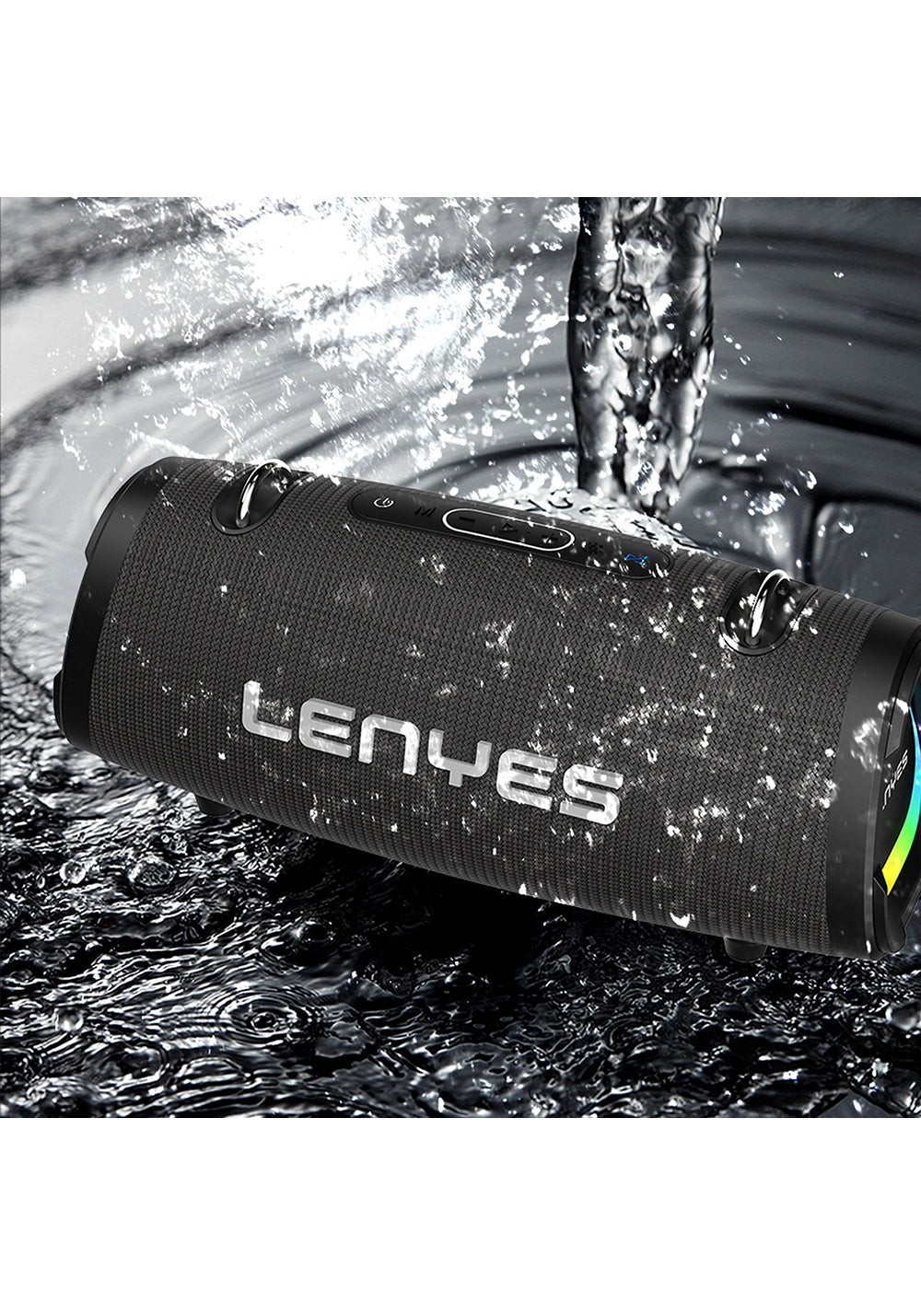 Lenyes S872 RGB Işıklı Taşınabilir Çift Mikrofonlu TWS Bluetooth Speaker Hoparlör v5.3