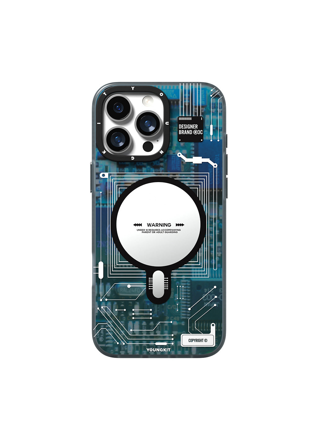 Apple iPhone 16 Pro Max Kılıf Manyetik Şarj Uyumlu Kamera Denetim Butonlu Youngkit Technology Serisi Kapak