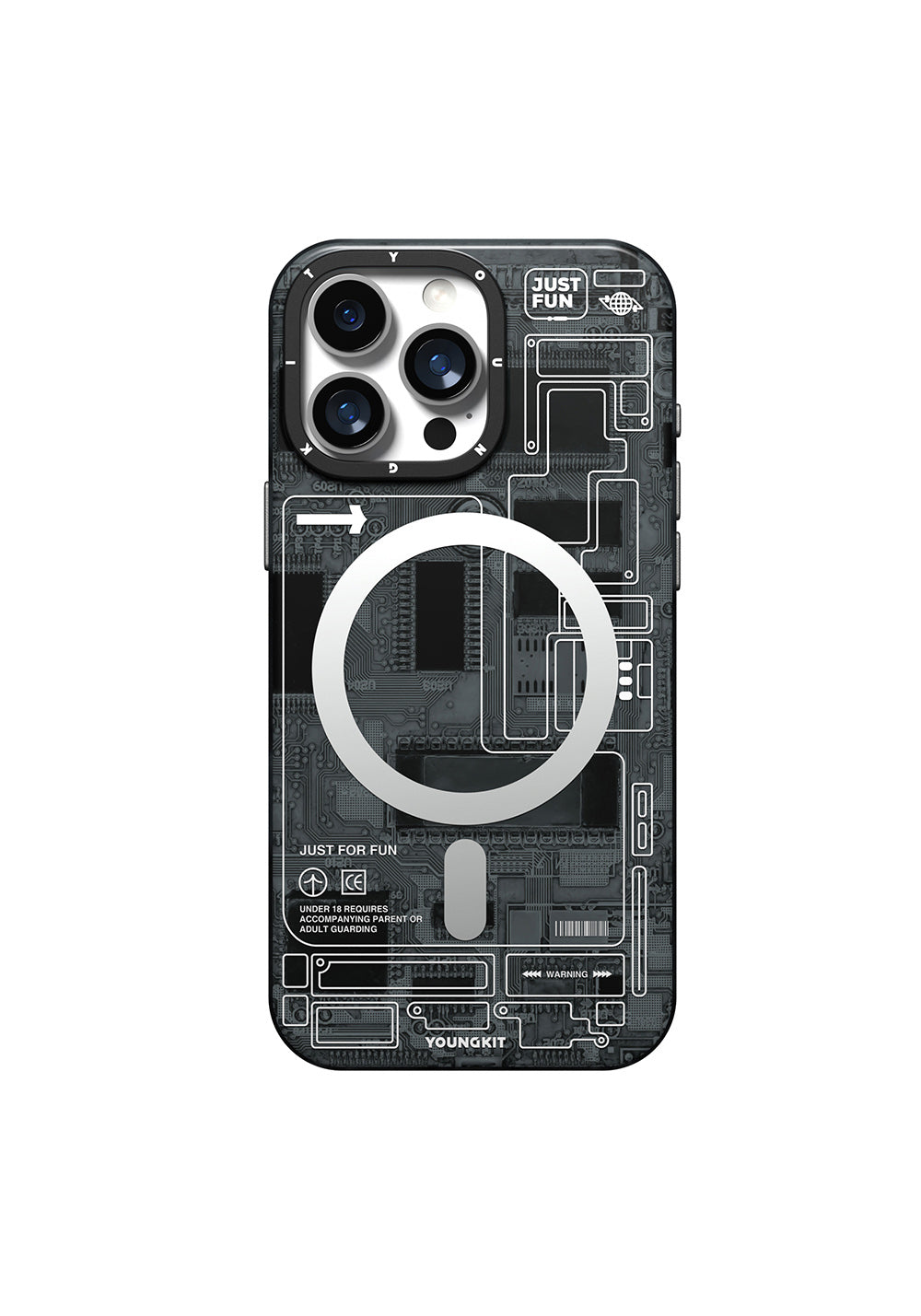 Apple iPhone 16 Pro Max Kılıf Manyetik Şarj Uyumlu Kamera Denetim Butonlu Youngkit Technology Serisi Kapak