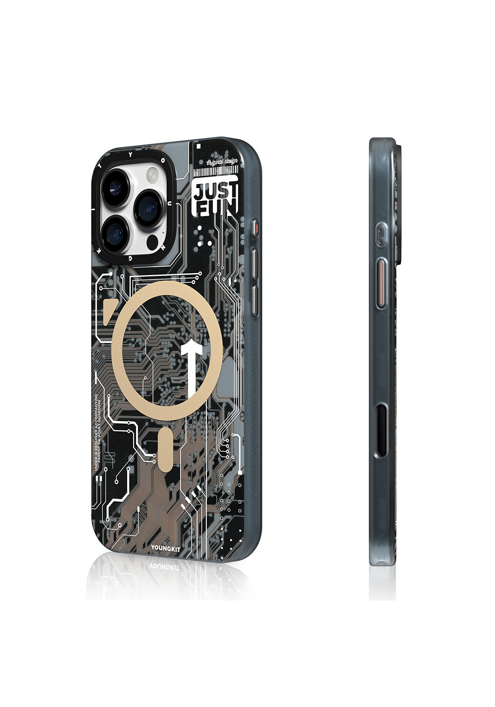 Apple iPhone 16 Pro Max Kılıf Manyetik Şarj Uyumlu Kamera Denetim Butonlu Youngkit Technology Serisi Kapak