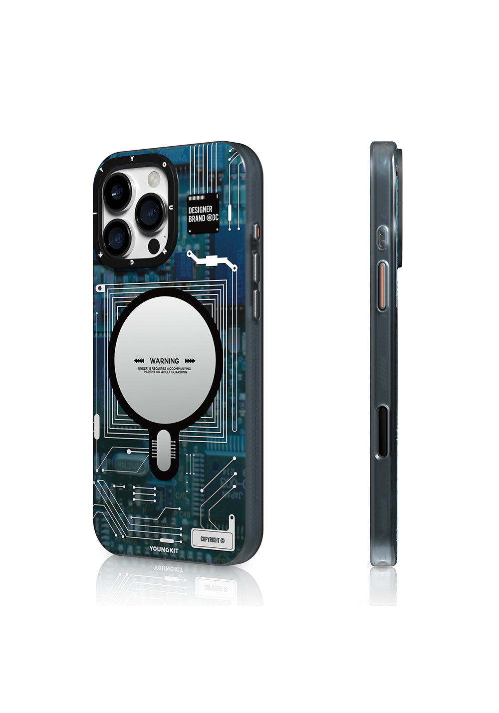 Apple iPhone 16 Pro Max Kılıf Manyetik Şarj Uyumlu Kamera Denetim Butonlu Youngkit Technology Serisi Kapak