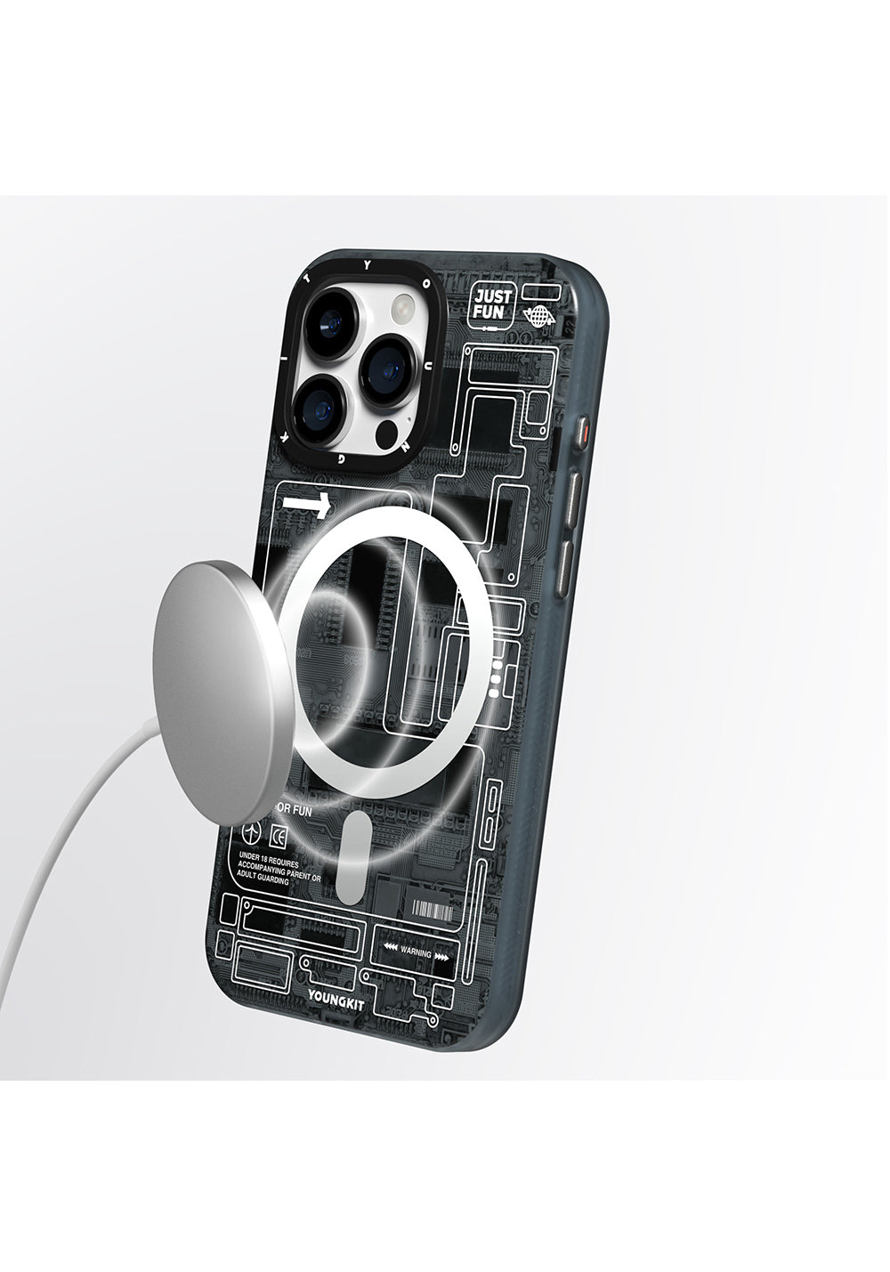 Apple iPhone 16 Pro Max Kılıf Manyetik Şarj Uyumlu Kamera Denetim Butonlu Youngkit Technology Serisi Kapak