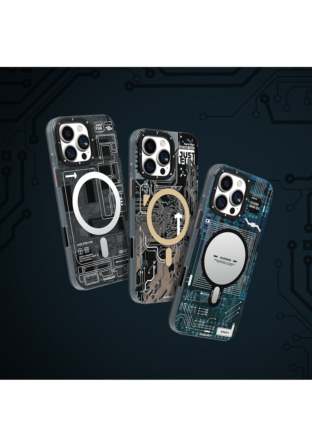 Apple iPhone 16 Pro Max Kılıf Manyetik Şarj Uyumlu Kamera Denetim Butonlu Youngkit Technology Serisi Kapak
