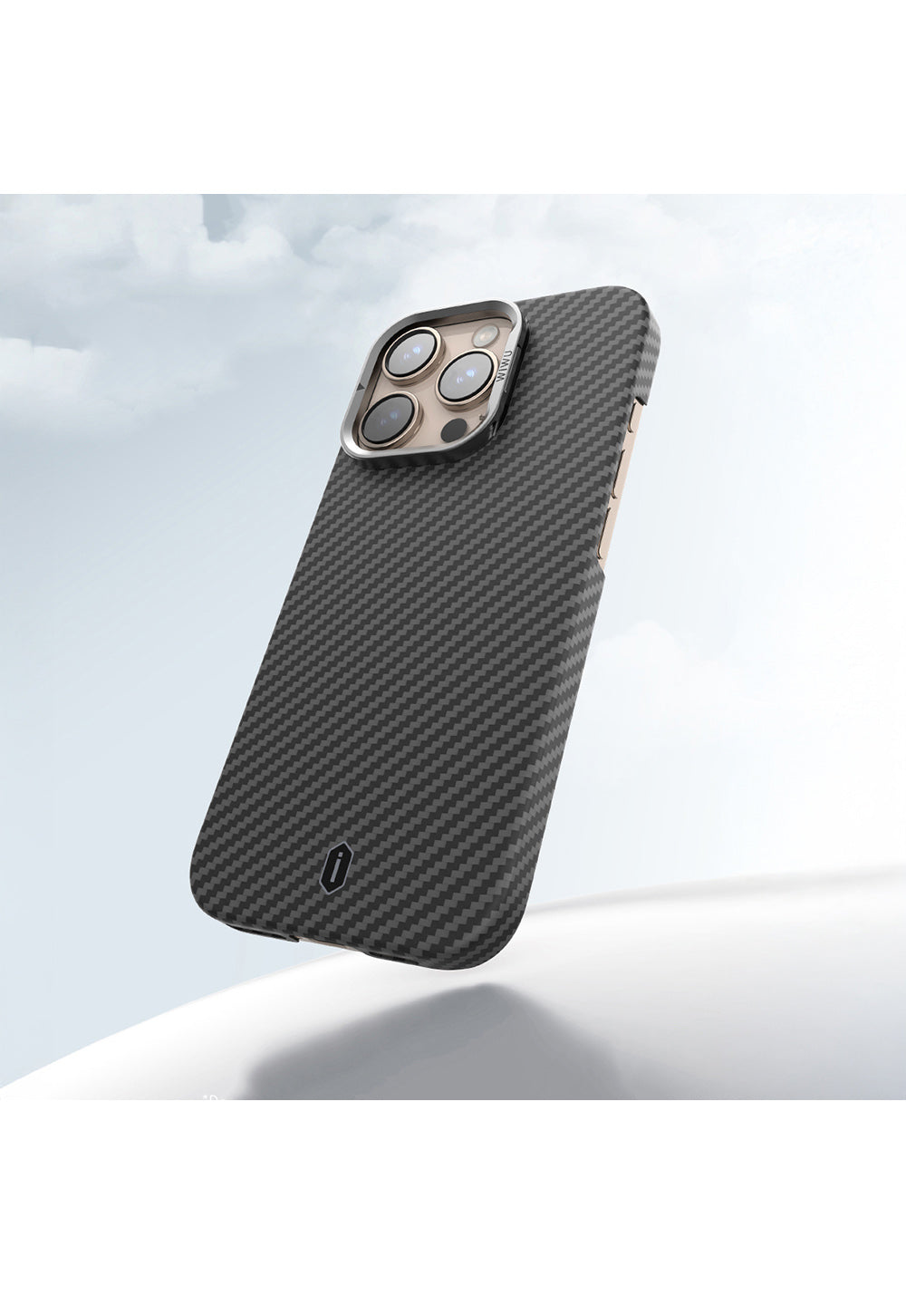 Apple iPhone 16 Pro Max Kılıf Wiwu DCC-206 Manyetik Şarj Uyumlu Kamera Standlı Aramid Fiber Tasarım Kapak