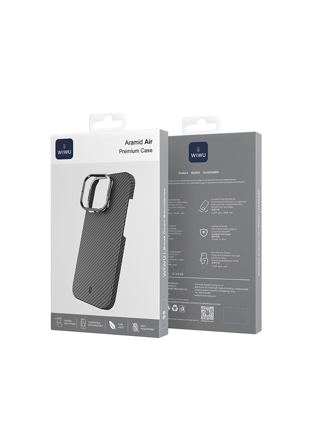 Apple iPhone 16 Pro Max Kılıf Wiwu DCC-206 Manyetik Şarj Uyumlu Kamera Standlı Aramid Fiber Tasarım Kapak