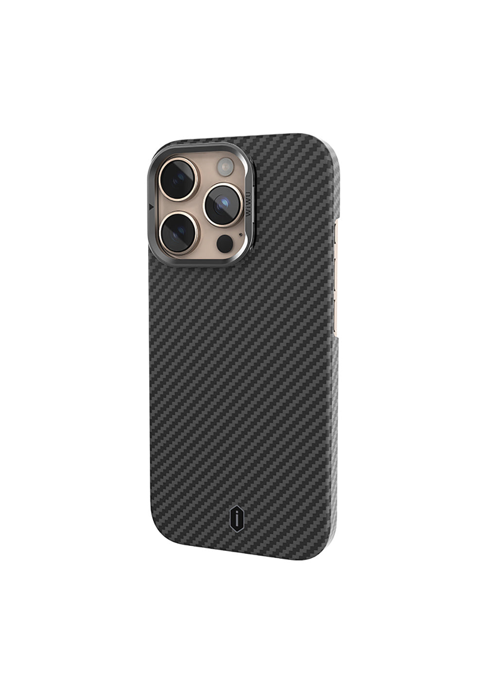 Apple iPhone 16 Pro Kılıf Wiwu DCC-206 Manyetik Şarj Uyumlu Kamera Standlı Aramid Fiber Tasarım Kapak