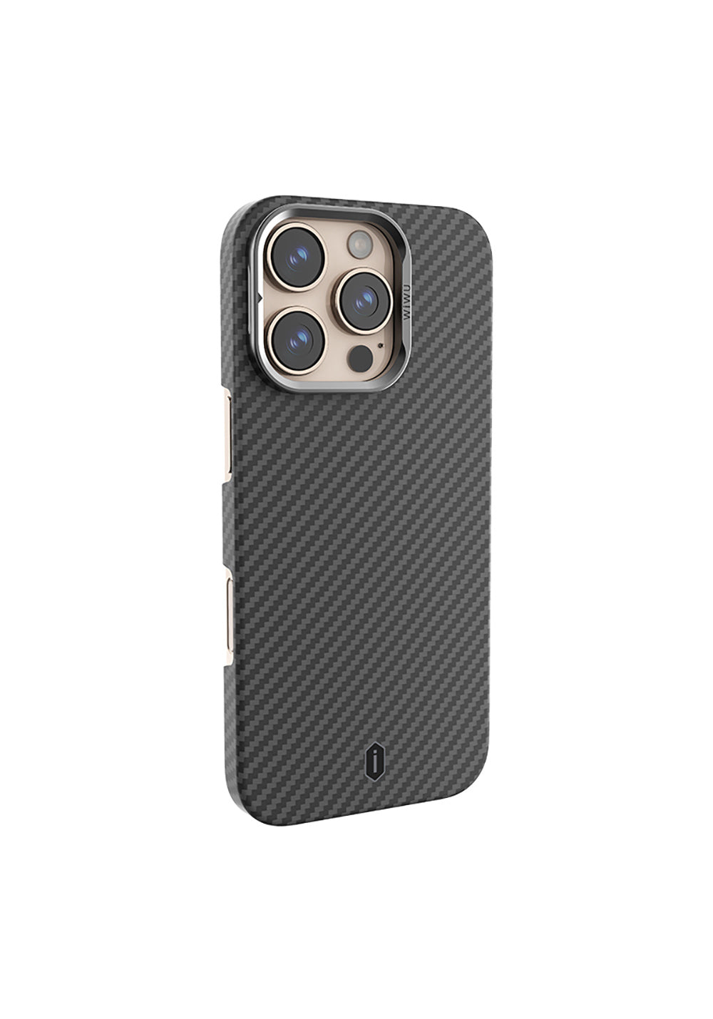 Apple iPhone 16 Pro Kılıf Wiwu DCC-206 Manyetik Şarj Uyumlu Kamera Standlı Aramid Fiber Tasarım Kapak