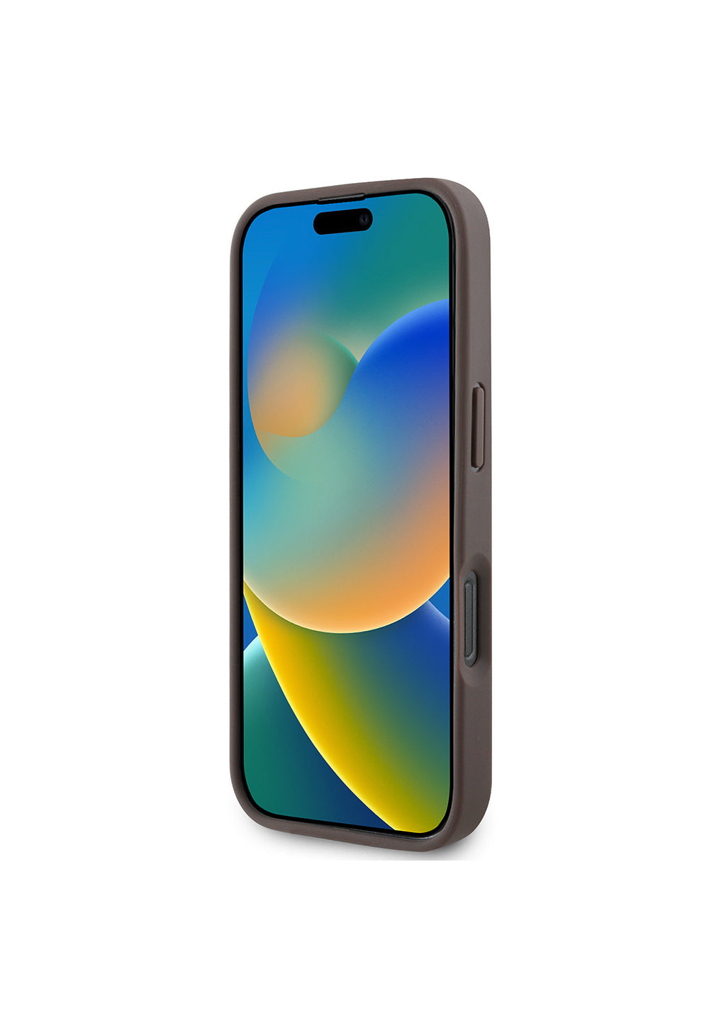 Apple iPhone 16 Pro Kılıf Guess Orijinal Lisanslı PU Deri Taşlı Üçgen Logo 4G Desenli Strass Kapak