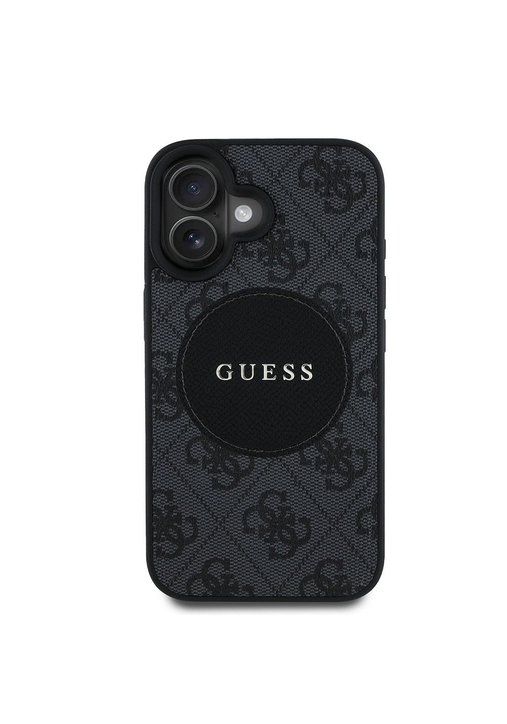 Apple iPhone 16 Kılıf Guess Orijinal Lisanslı Manyetik Şarj Uyumlu Yazı Logolu Circle Classic Kapak