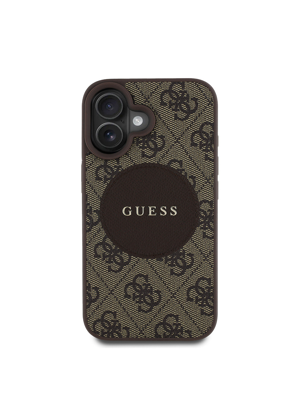 Apple iPhone 16 Kılıf Guess Orijinal Lisanslı Manyetik Şarj Uyumlu Yazı Logolu Circle Classic Kapak