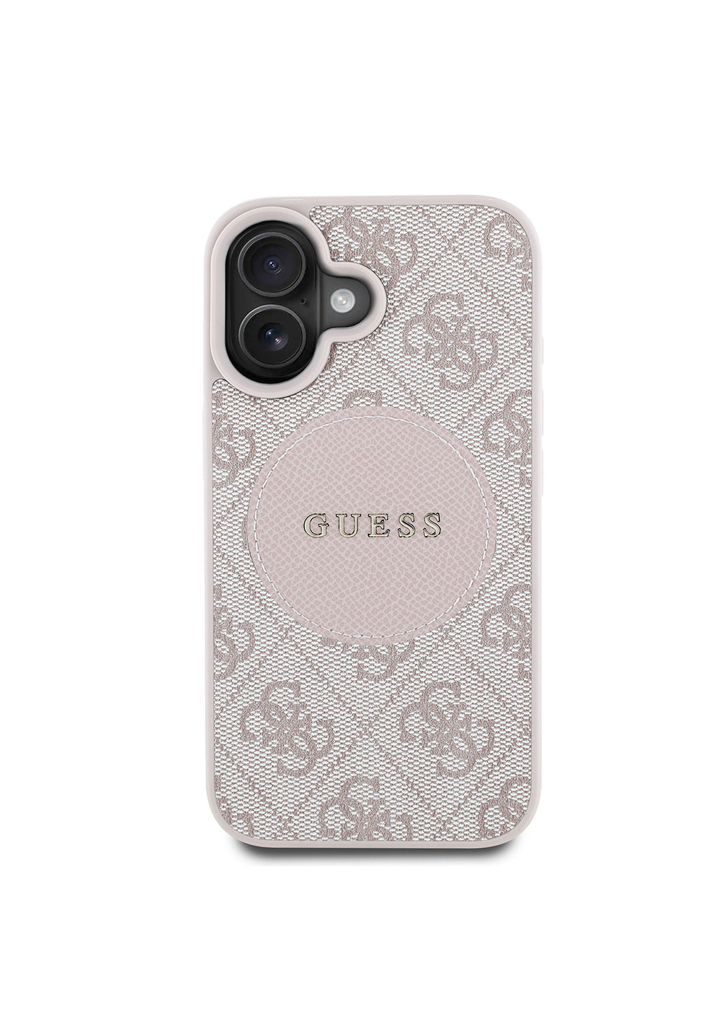 Apple iPhone 16 Kılıf Guess Orijinal Lisanslı Manyetik Şarj Uyumlu Yazı Logolu Circle Classic Kapak