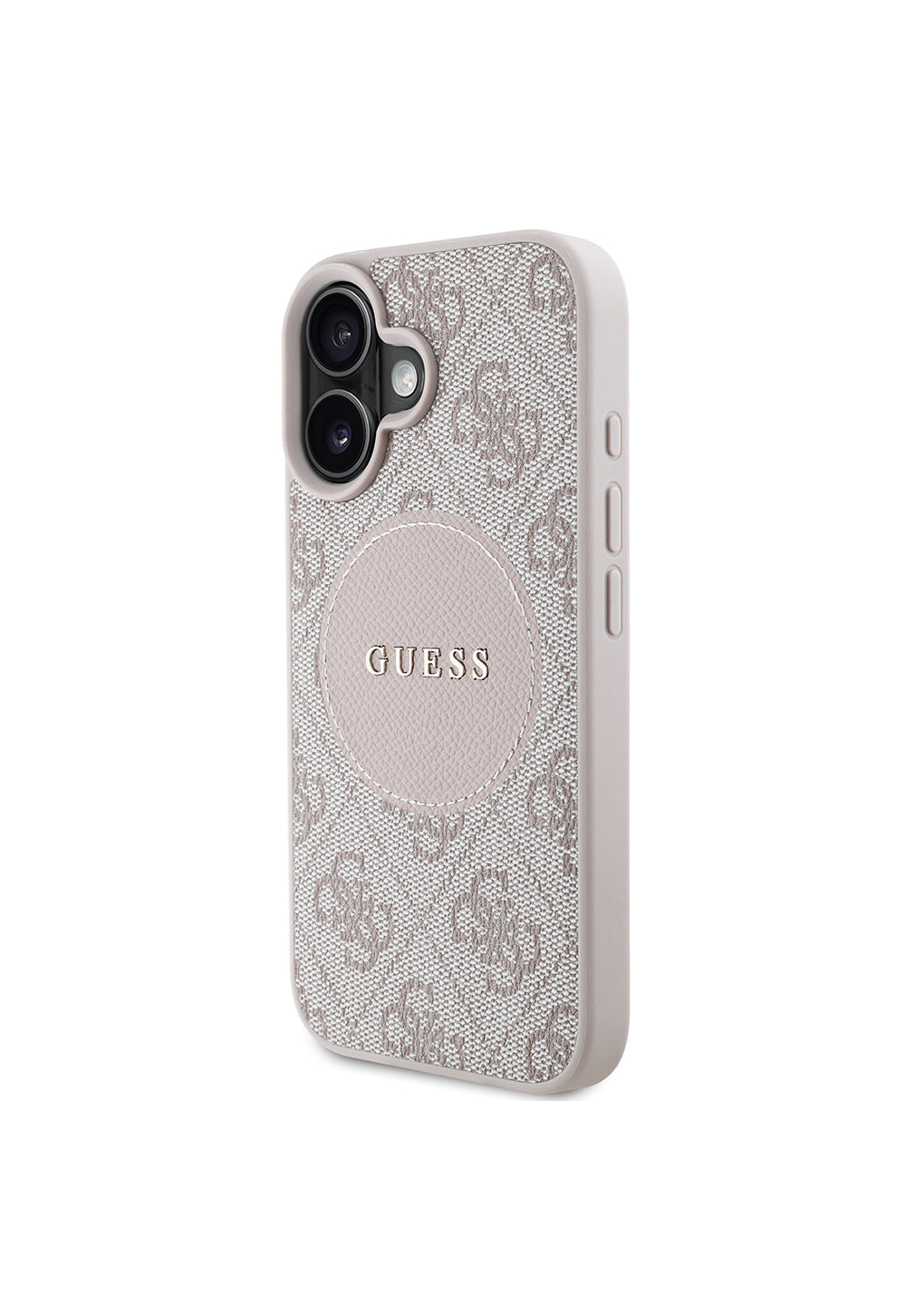 Apple iPhone 16 Kılıf Guess Orijinal Lisanslı Manyetik Şarj Uyumlu Yazı Logolu Circle Classic Kapak