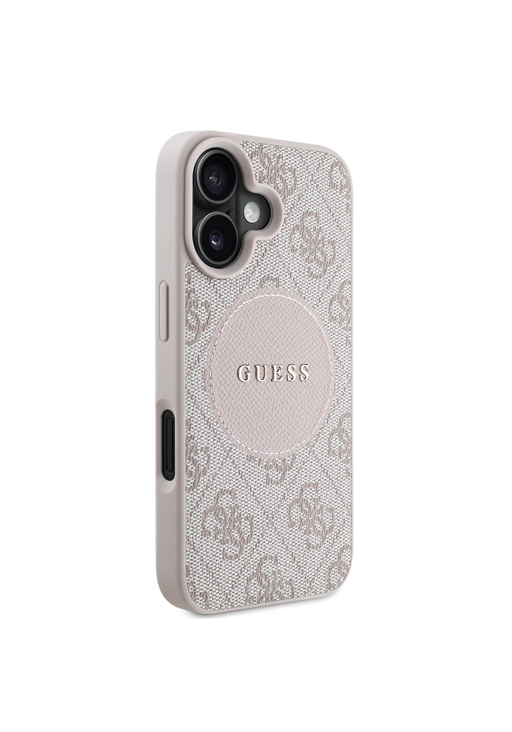 Apple iPhone 16 Kılıf Guess Orijinal Lisanslı Manyetik Şarj Uyumlu Yazı Logolu Circle Classic Kapak