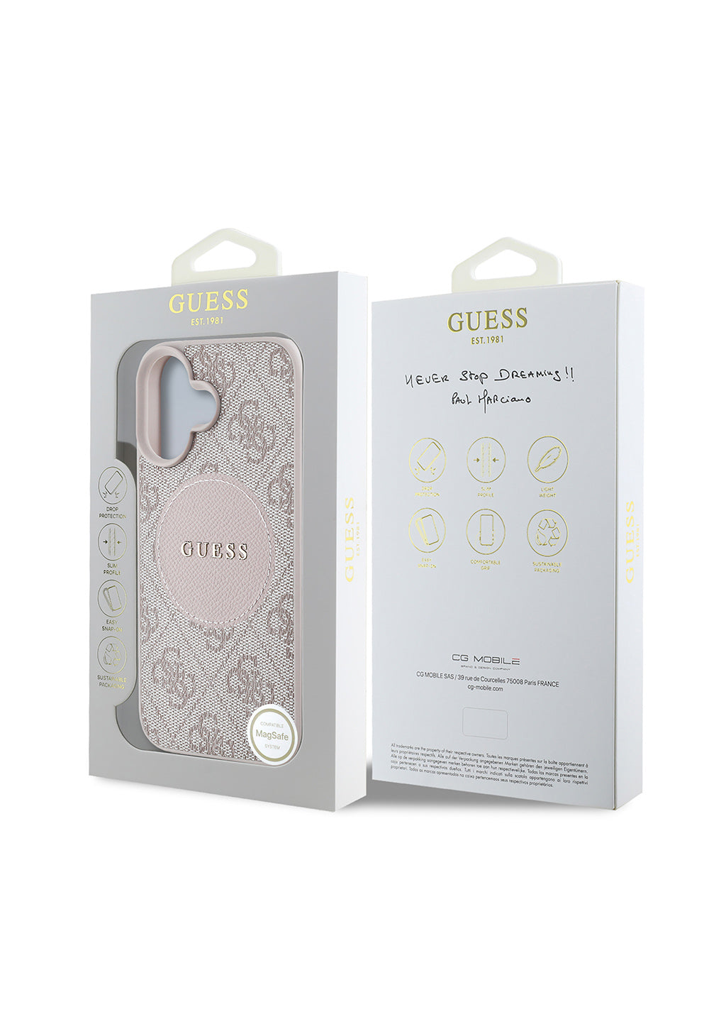 Apple iPhone 16 Kılıf Guess Orijinal Lisanslı Manyetik Şarj Uyumlu Yazı Logolu Circle Classic Kapak
