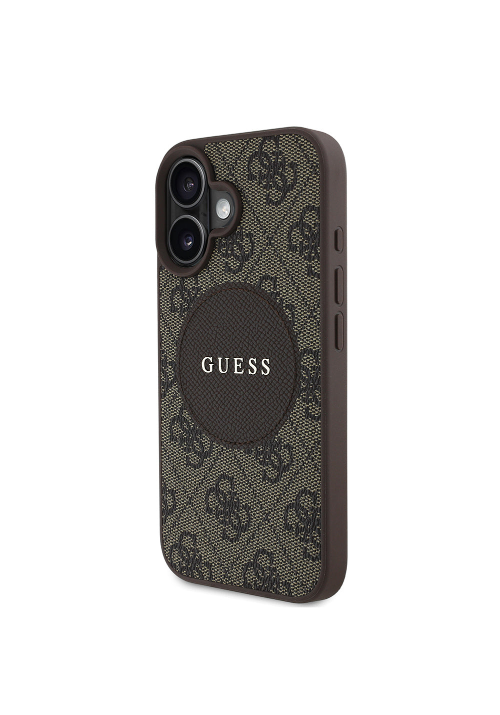 Apple iPhone 16 Kılıf Guess Orijinal Lisanslı Manyetik Şarj Uyumlu Yazı Logolu Circle Classic Kapak