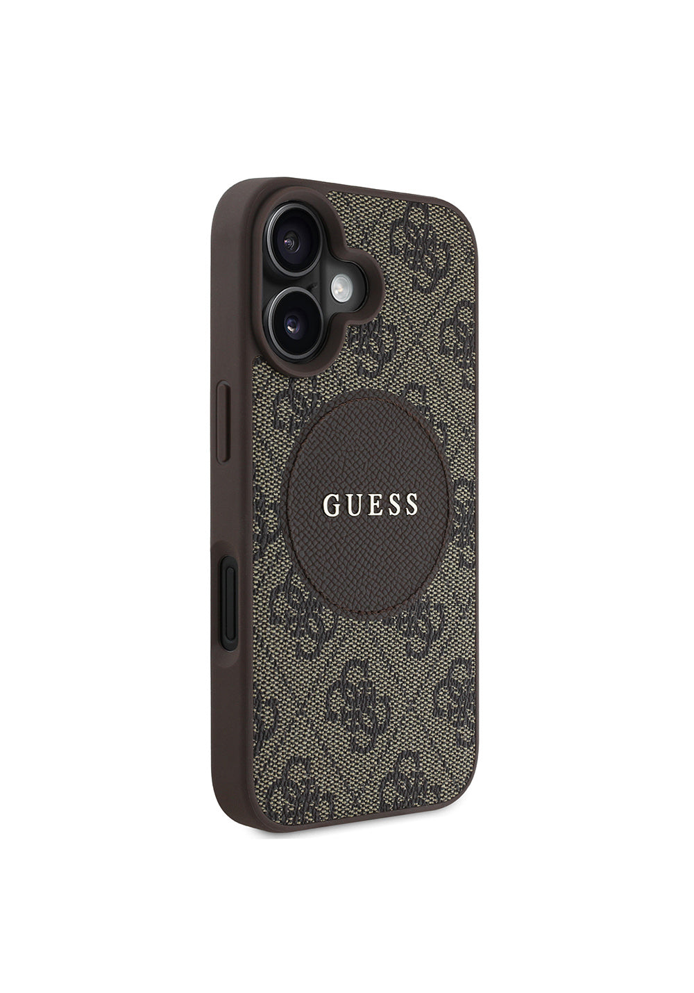 Apple iPhone 16 Kılıf Guess Orijinal Lisanslı Manyetik Şarj Uyumlu Yazı Logolu Circle Classic Kapak