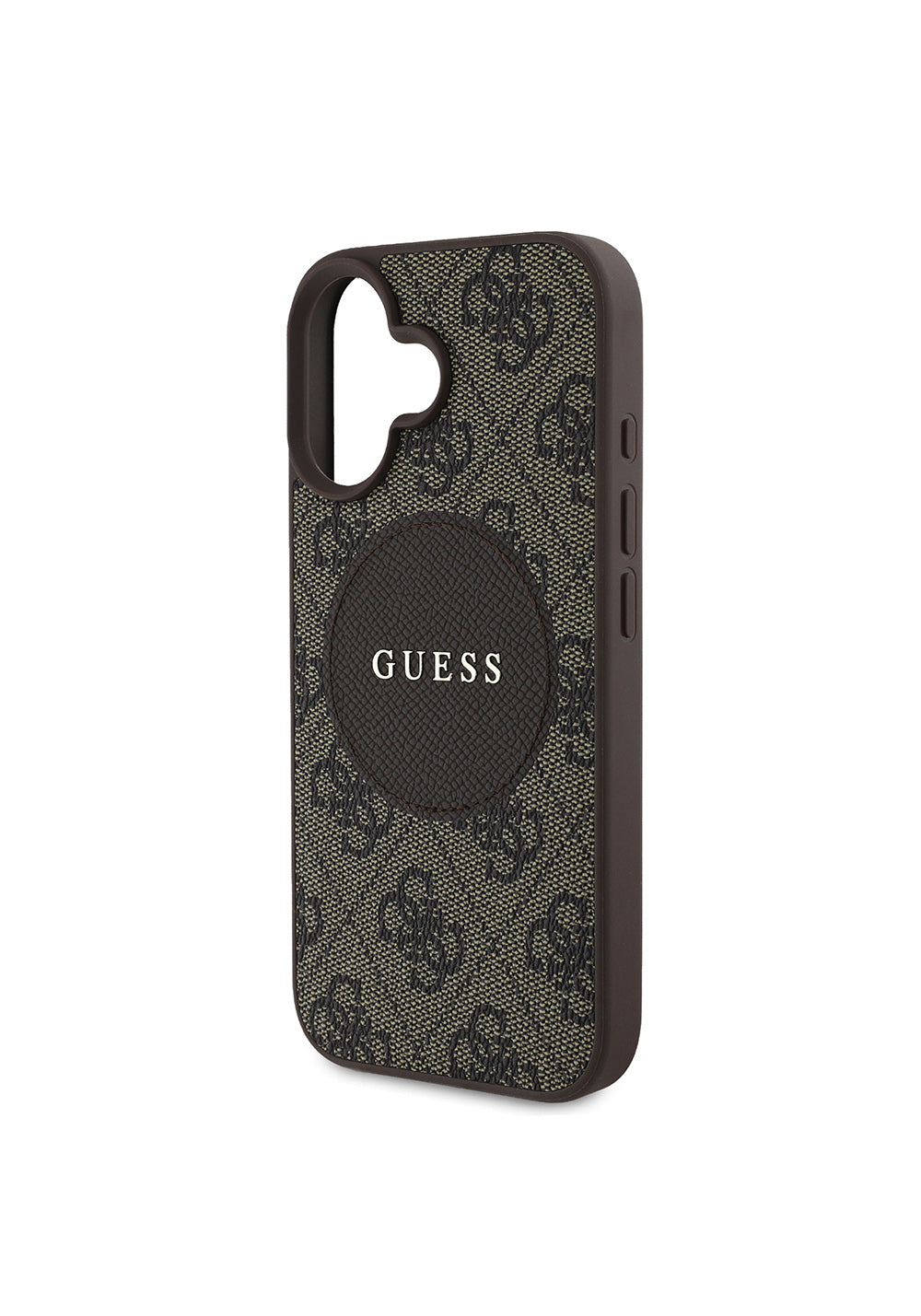 Apple iPhone 16 Kılıf Guess Orijinal Lisanslı Manyetik Şarj Uyumlu Yazı Logolu Circle Classic Kapak