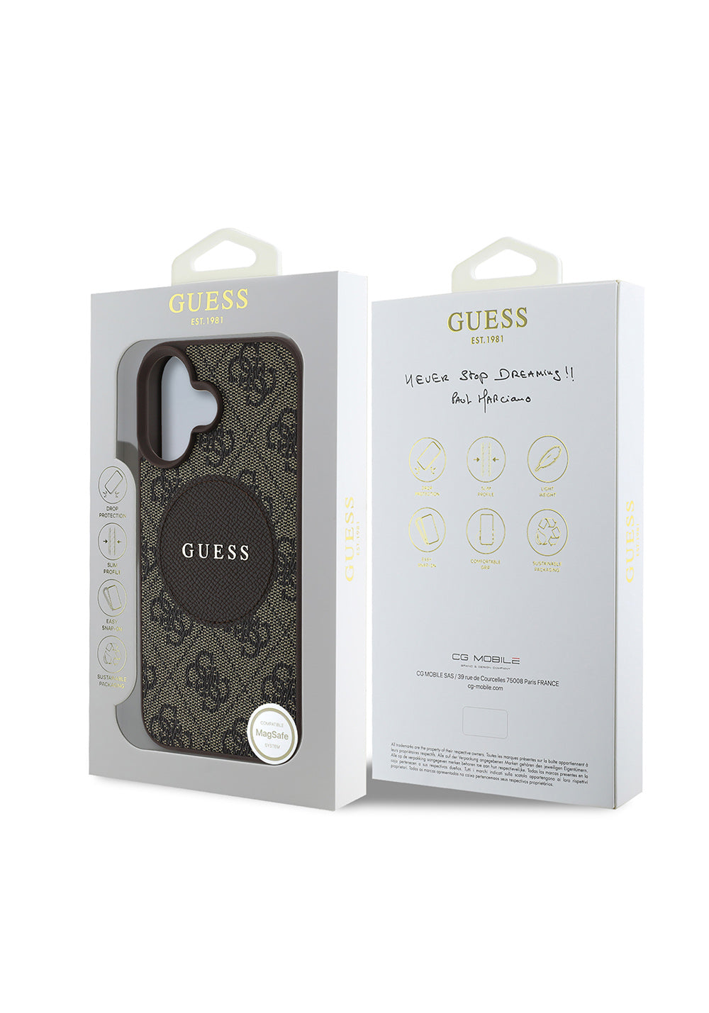 Apple iPhone 16 Kılıf Guess Orijinal Lisanslı Manyetik Şarj Uyumlu Yazı Logolu Circle Classic Kapak