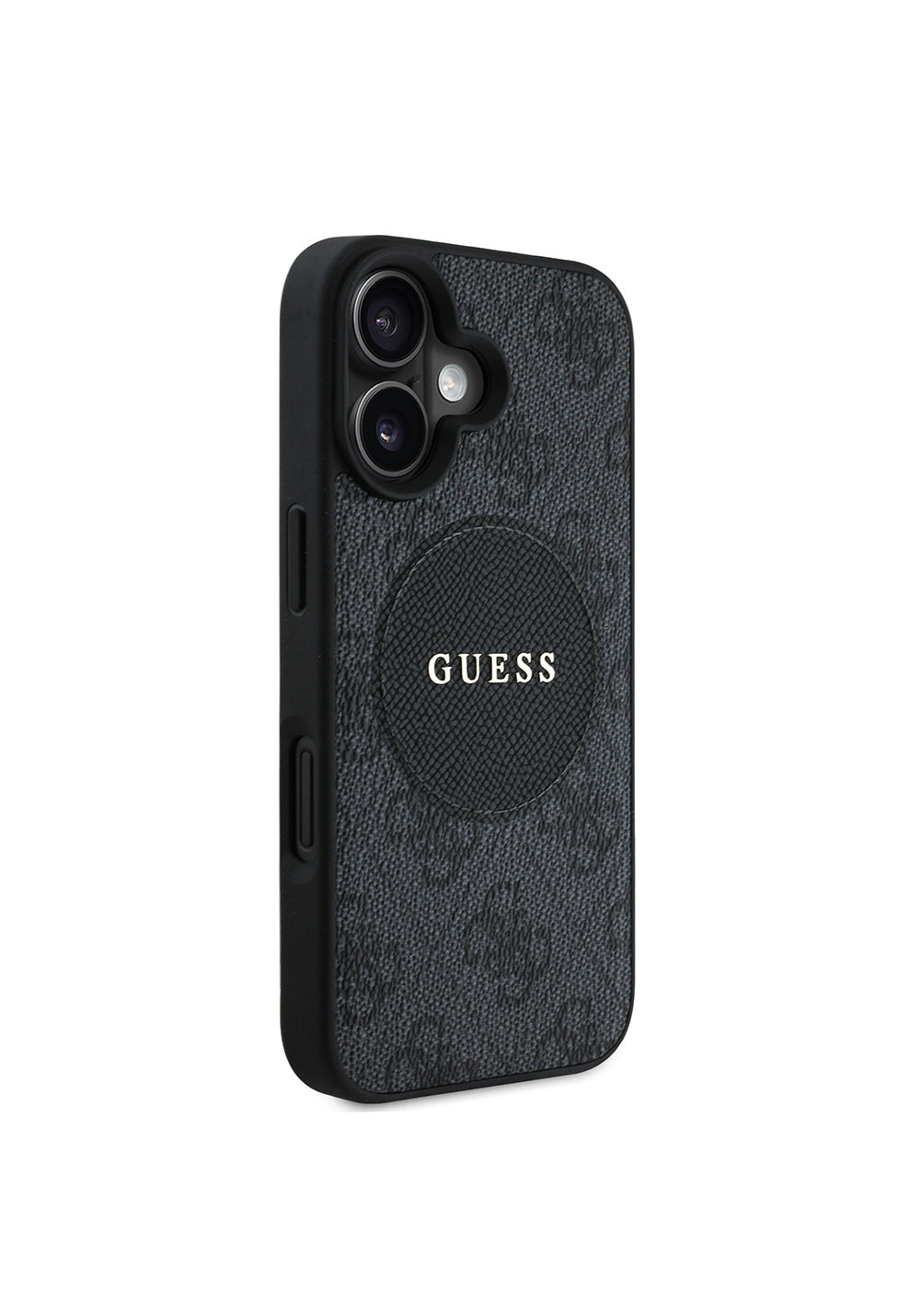 Apple iPhone 16 Kılıf Guess Orijinal Lisanslı Manyetik Şarj Uyumlu Yazı Logolu Circle Classic Kapak