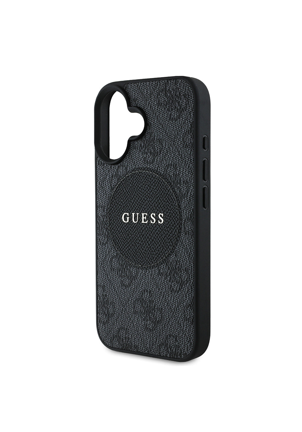 Apple iPhone 16 Kılıf Guess Orijinal Lisanslı Manyetik Şarj Uyumlu Yazı Logolu Circle Classic Kapak