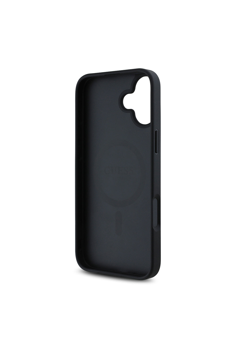 Apple iPhone 16 Kılıf Guess Orijinal Lisanslı Manyetik Şarj Uyumlu Yazı Logolu Circle Classic Kapak