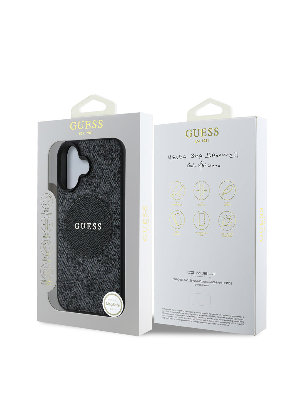 Apple iPhone 16 Kılıf Guess Orijinal Lisanslı Manyetik Şarj Uyumlu Yazı Logolu Circle Classic Kapak
