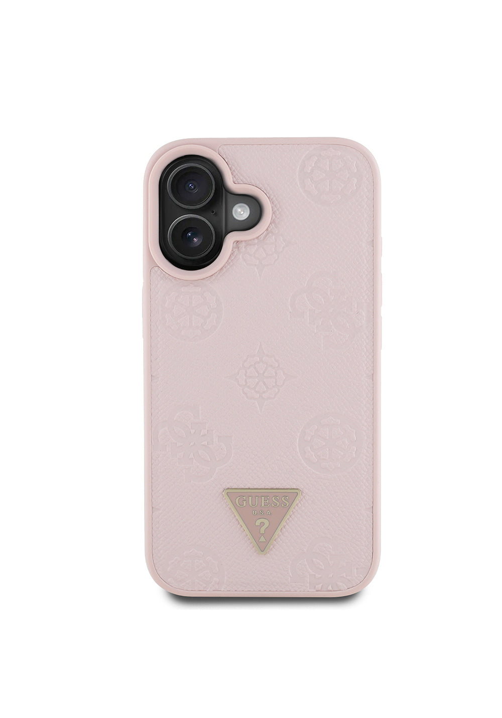 Apple iPhone 16 Kılıf Guess Orijinal Lisanslı Manyetik Şarj Uyumlu Sıcak Baskılı Üçgen Logolu PU Deri Peony Kapak