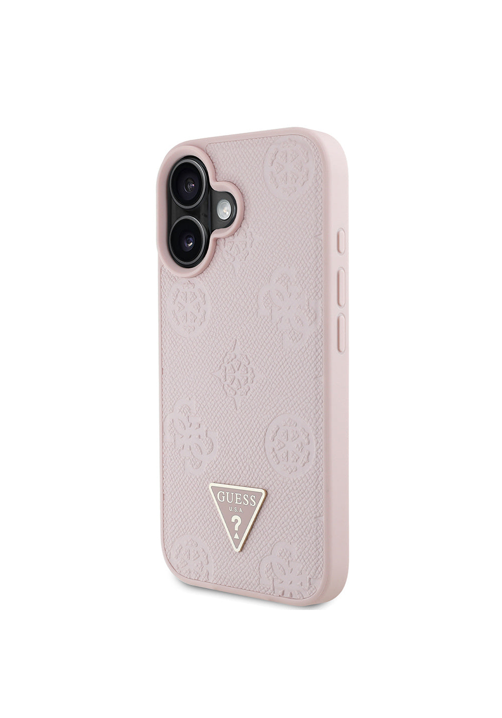 Apple iPhone 16 Kılıf Guess Orijinal Lisanslı Manyetik Şarj Uyumlu Sıcak Baskılı Üçgen Logolu PU Deri Peony Kapak