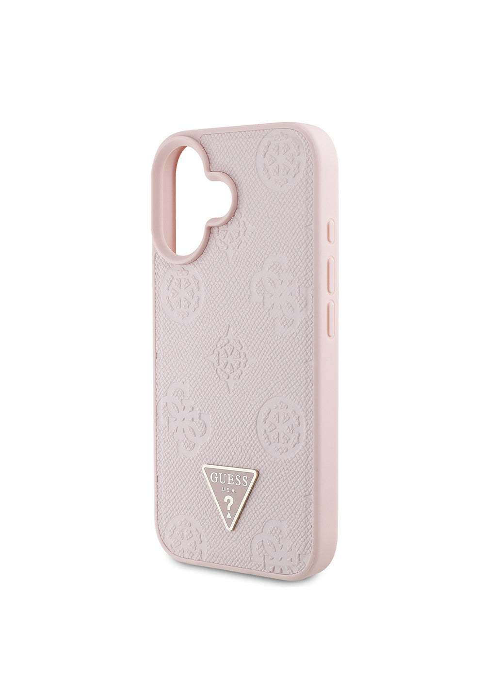 Apple iPhone 16 Kılıf Guess Orijinal Lisanslı Manyetik Şarj Uyumlu Sıcak Baskılı Üçgen Logolu PU Deri Peony Kapak