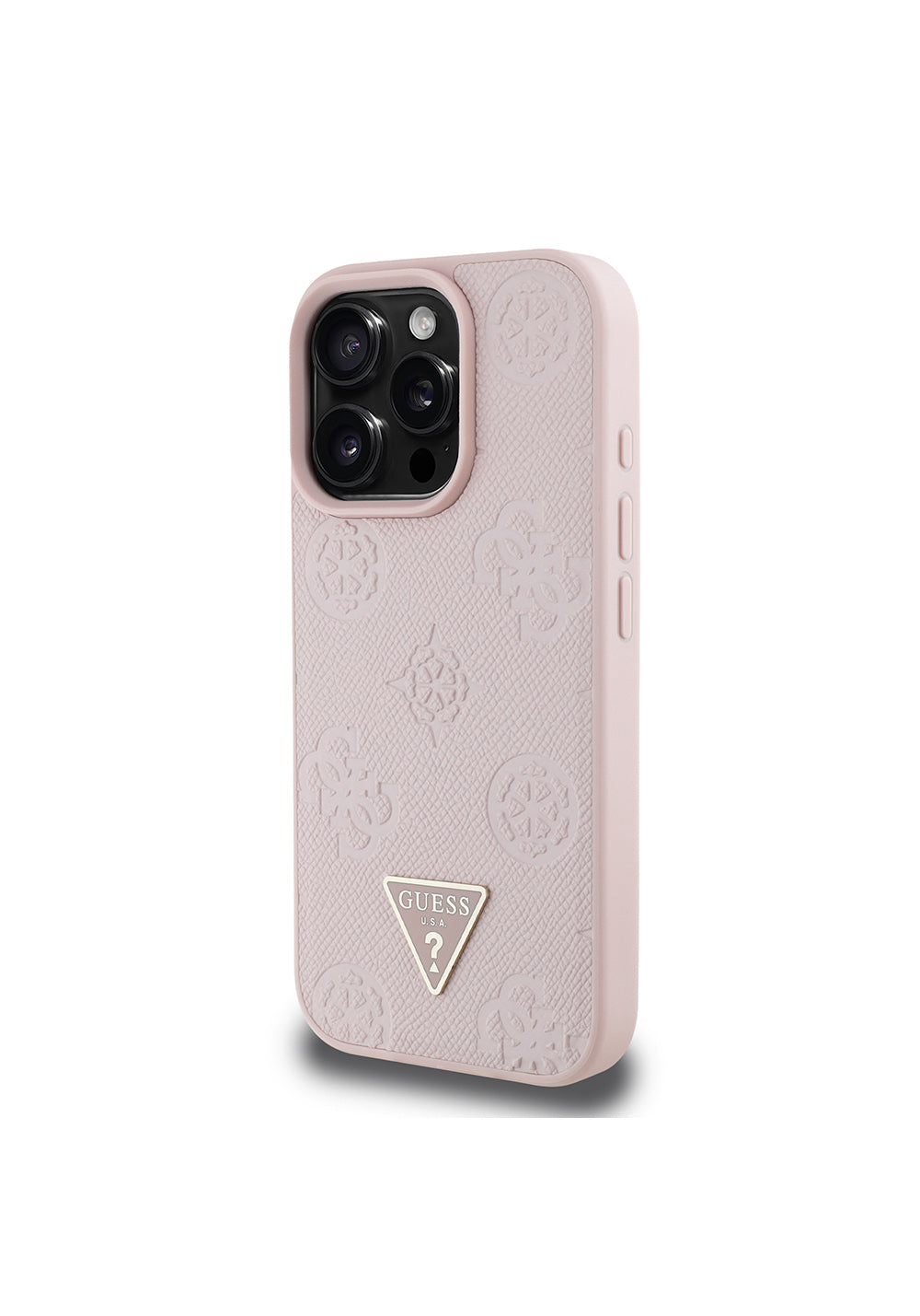 Apple iPhone 16 Pro Max Kılıf Guess Orijinal Lisanslı Manyetik Şarj Uyumlu Sıcak Baskılı Üçgen Logolu PU Deri Peony Kapak