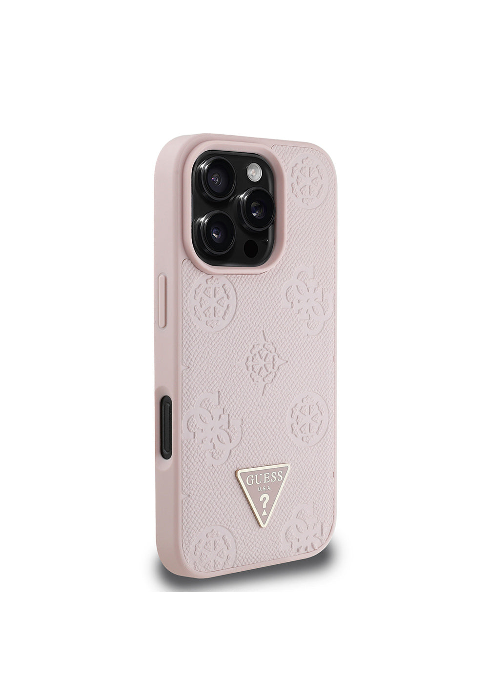 Apple iPhone 16 Pro Max Kılıf Guess Orijinal Lisanslı Manyetik Şarj Uyumlu Sıcak Baskılı Üçgen Logolu PU Deri Peony Kapak
