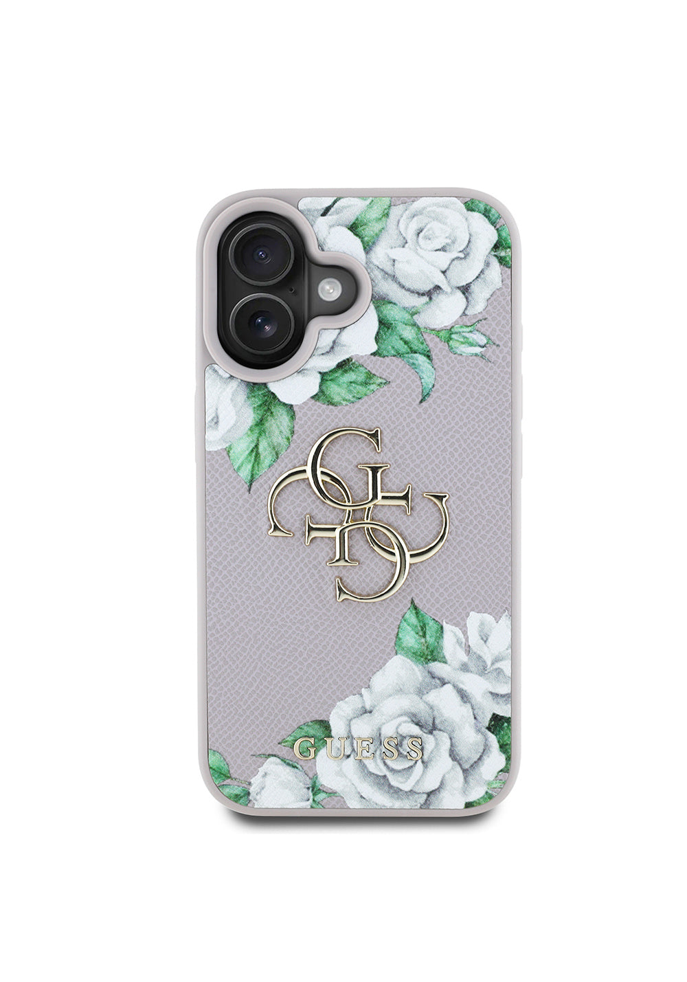 Apple iPhone 16 Kılıf Guess Orijinal Lisanslı Gül Baskılı Büyük Metal Logo Dizaynlı Kapak