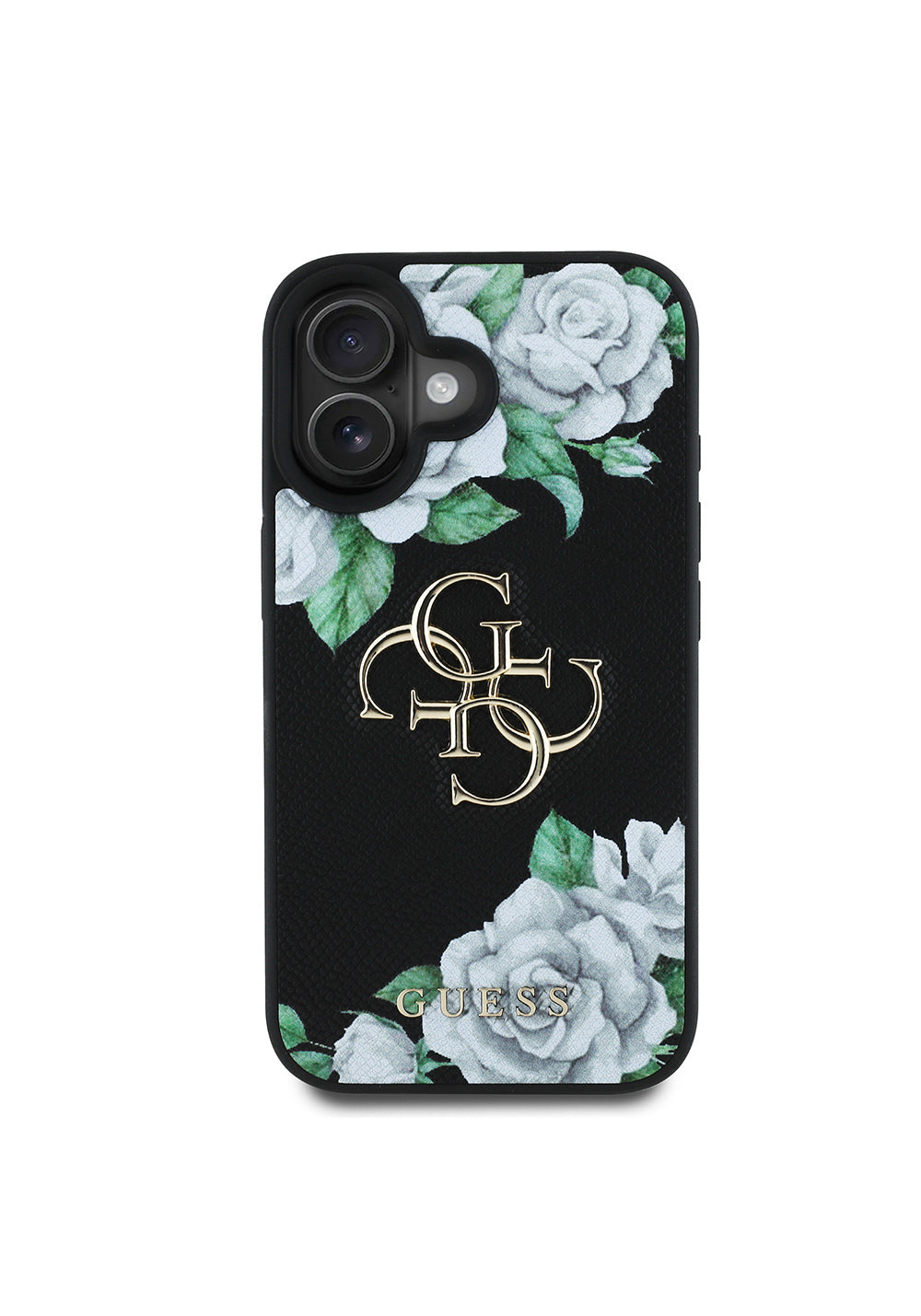 Apple iPhone 16 Kılıf Guess Orijinal Lisanslı Gül Baskılı Büyük Metal Logo Dizaynlı Kapak