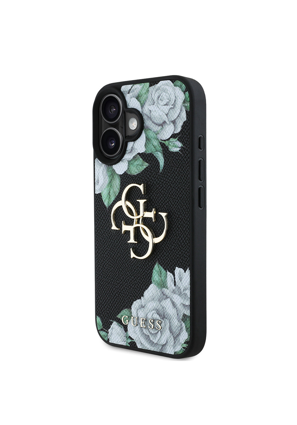 Apple iPhone 16 Kılıf Guess Orijinal Lisanslı Gül Baskılı Büyük Metal Logo Dizaynlı Kapak