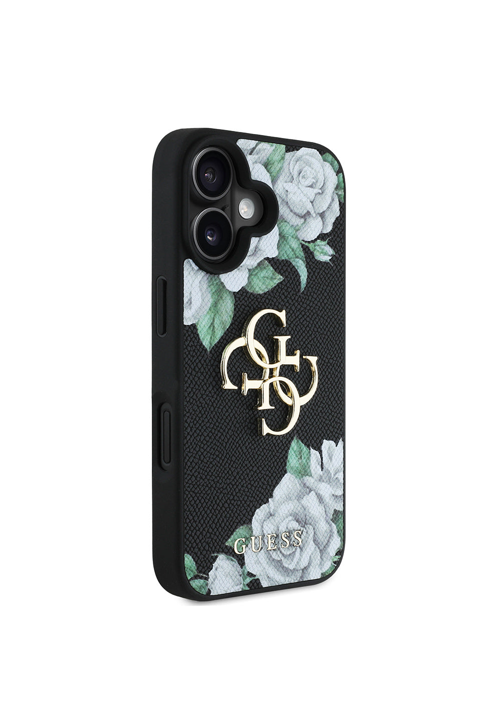 Apple iPhone 16 Kılıf Guess Orijinal Lisanslı Gül Baskılı Büyük Metal Logo Dizaynlı Kapak