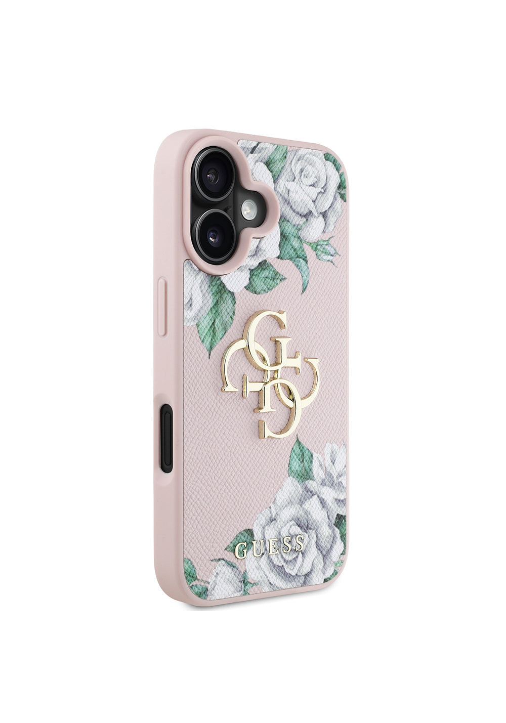 Apple iPhone 16 Kılıf Guess Orijinal Lisanslı Gül Baskılı Büyük Metal Logo Dizaynlı Kapak