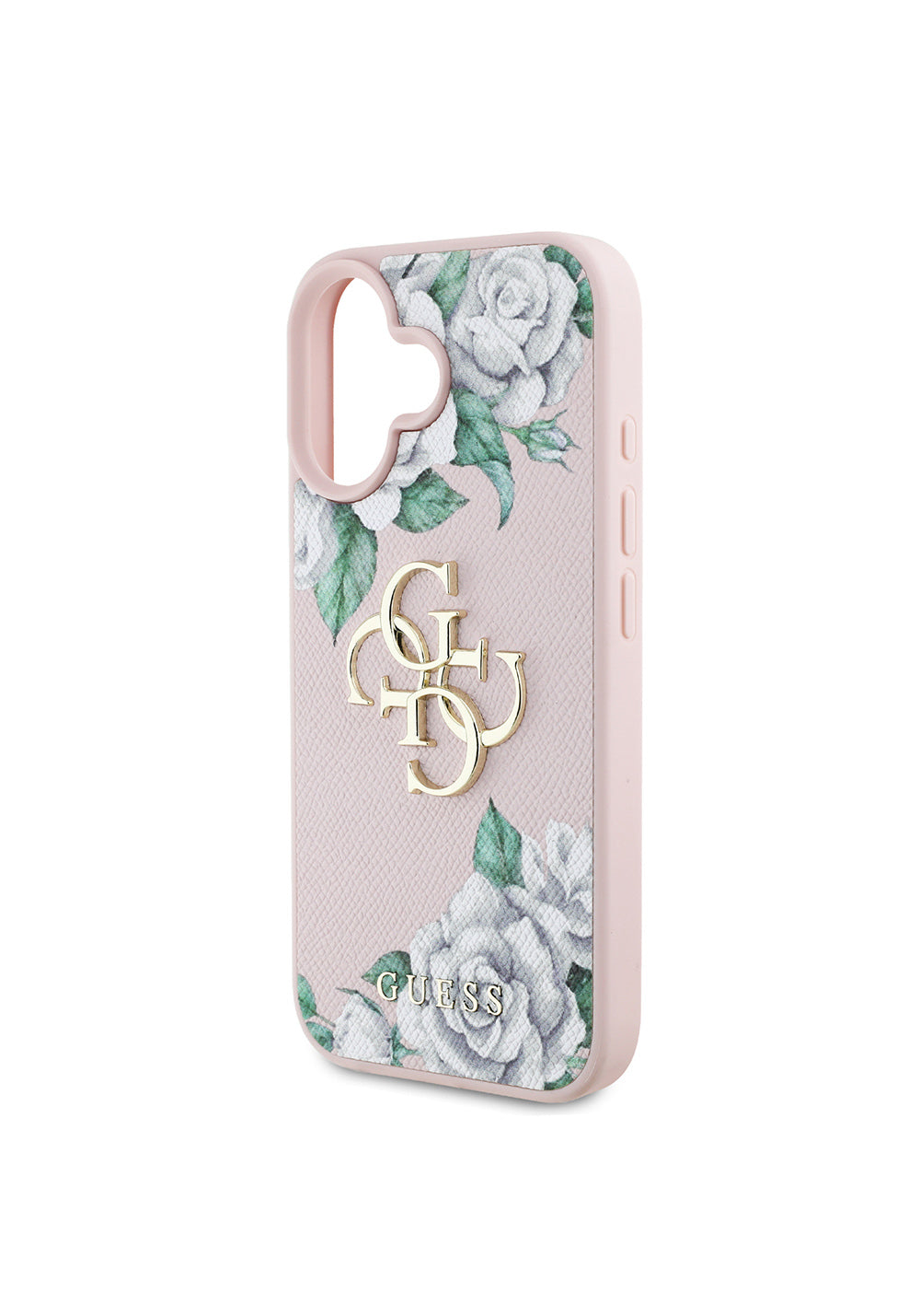 Apple iPhone 16 Kılıf Guess Orijinal Lisanslı Gül Baskılı Büyük Metal Logo Dizaynlı Kapak