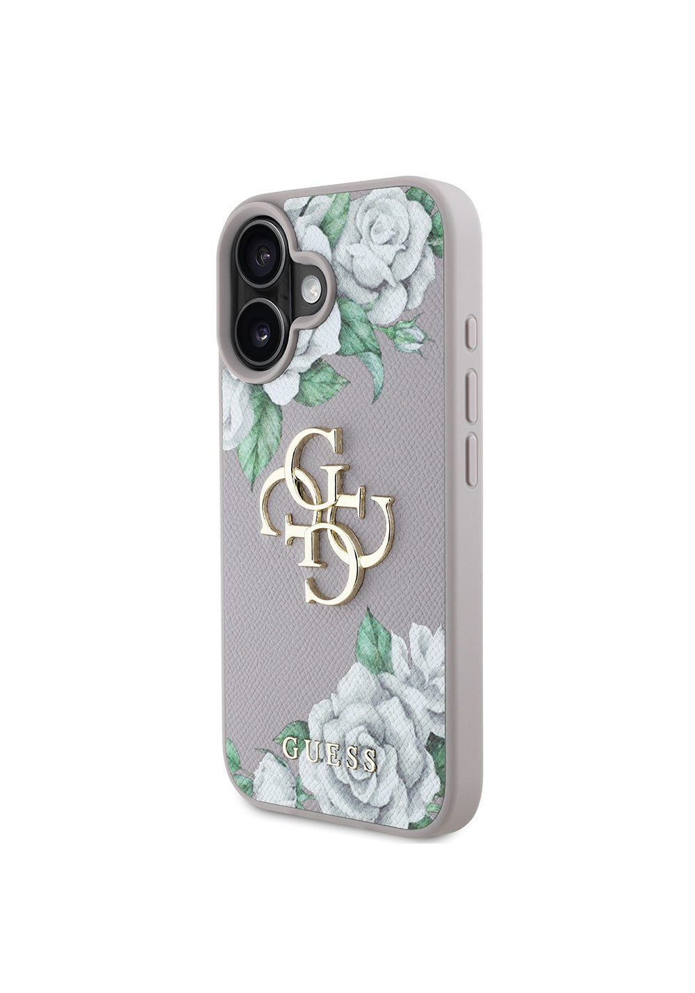 Apple iPhone 16 Kılıf Guess Orijinal Lisanslı Gül Baskılı Büyük Metal Logo Dizaynlı Kapak