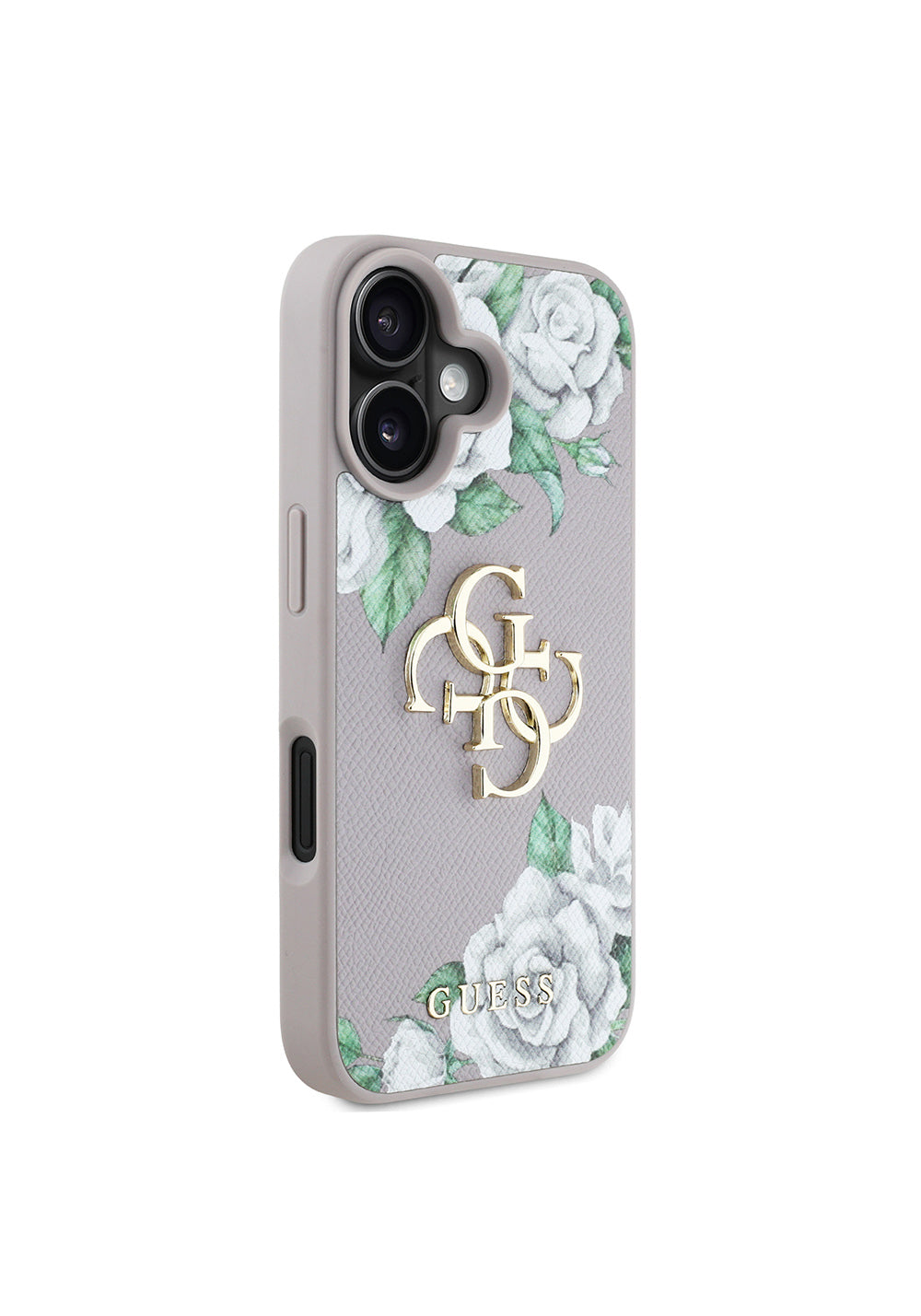 Apple iPhone 16 Kılıf Guess Orijinal Lisanslı Gül Baskılı Büyük Metal Logo Dizaynlı Kapak