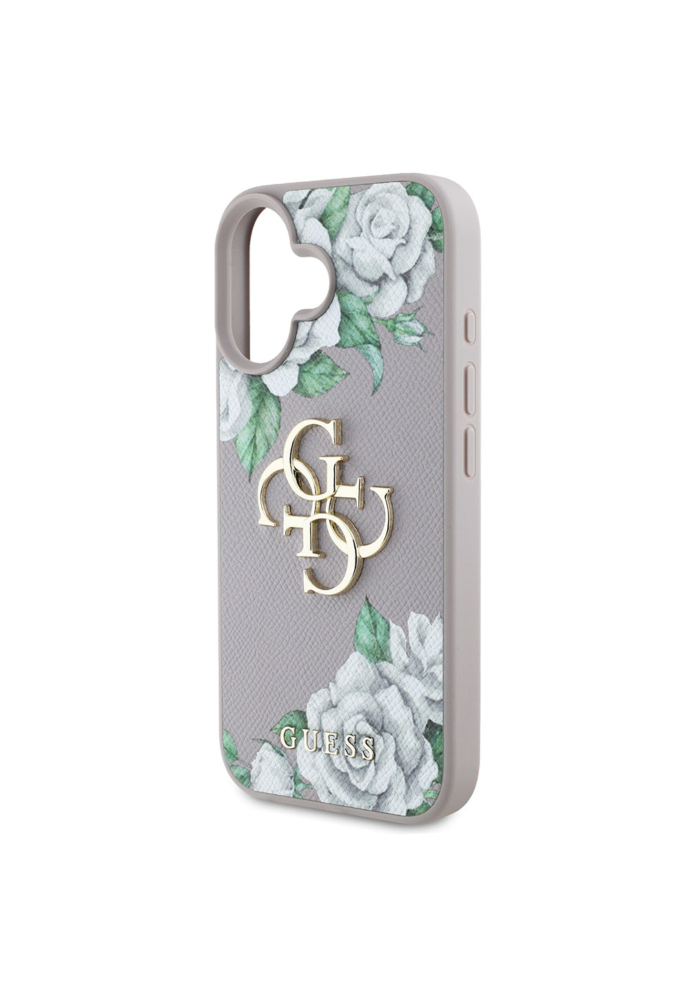 Apple iPhone 16 Kılıf Guess Orijinal Lisanslı Gül Baskılı Büyük Metal Logo Dizaynlı Kapak