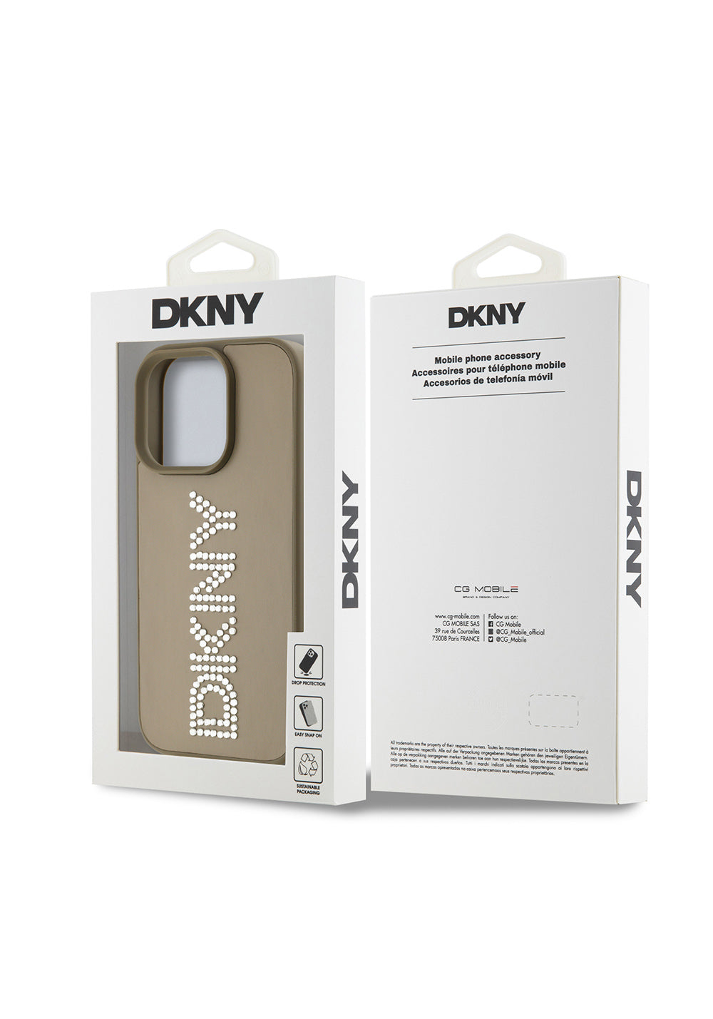 Apple iPhone 16 Pro Max Kılıf DKNY Orijinal Lisanslı Taşlı DKNY Yazılı Metalik Rhinestones PU Deri Kapak