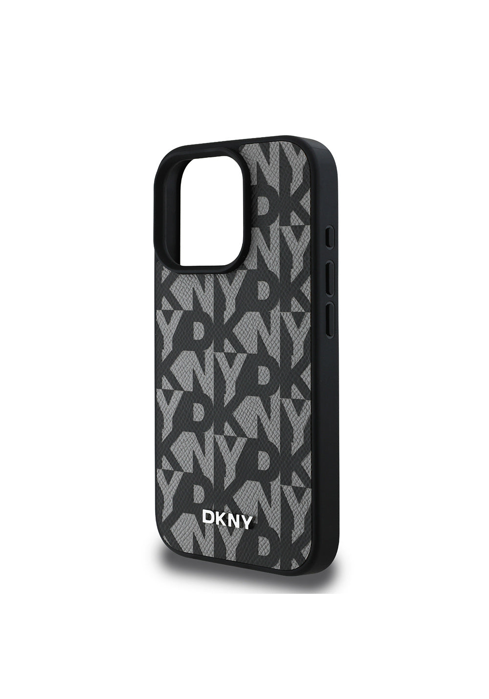 Apple iPhone 16 Pro Kılıf DKNY Orijinal Lisanslı Manyetik Şarj Uyumlu 3D Yazılı Grid Pattern Kapak