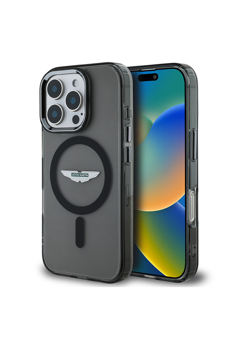 Apple iPhone 16 Pro Max Kılıf Aston Martin Orijinal Lisanslı Manyetik Şarj Uyumlu IML Baskı Logolu Buzlu Kapak